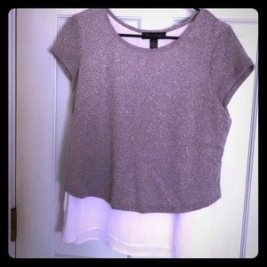 INC layered blouse , metallic detail